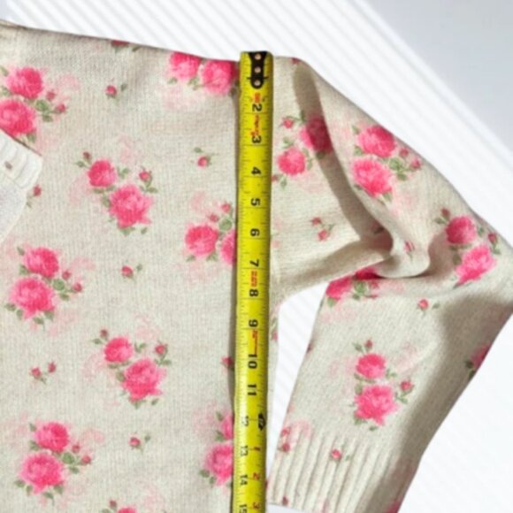 NWOT Gorgeous Pink Rose Floral Print Knit Cardigan Sweater Layering Size 2XL - Picture 11 of 13